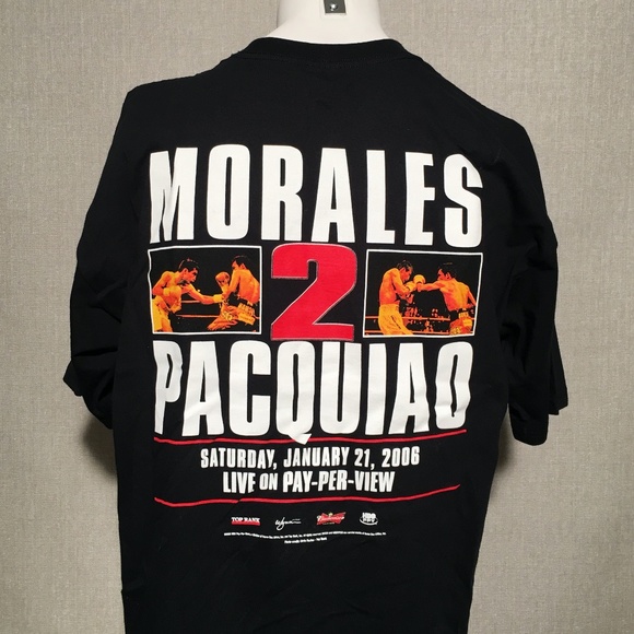 NWOT Boxing Manny Pacquiao vs Erik Morales T-Shirt - Picture 1 of 3